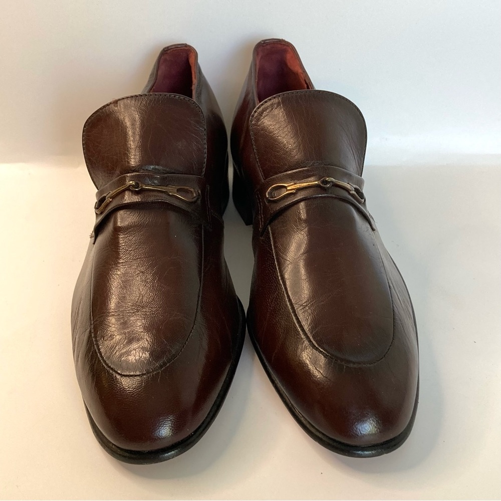 Vintage Nunn Bush Brown Leather Slip On Men's Loafers - Picture 3 of 8